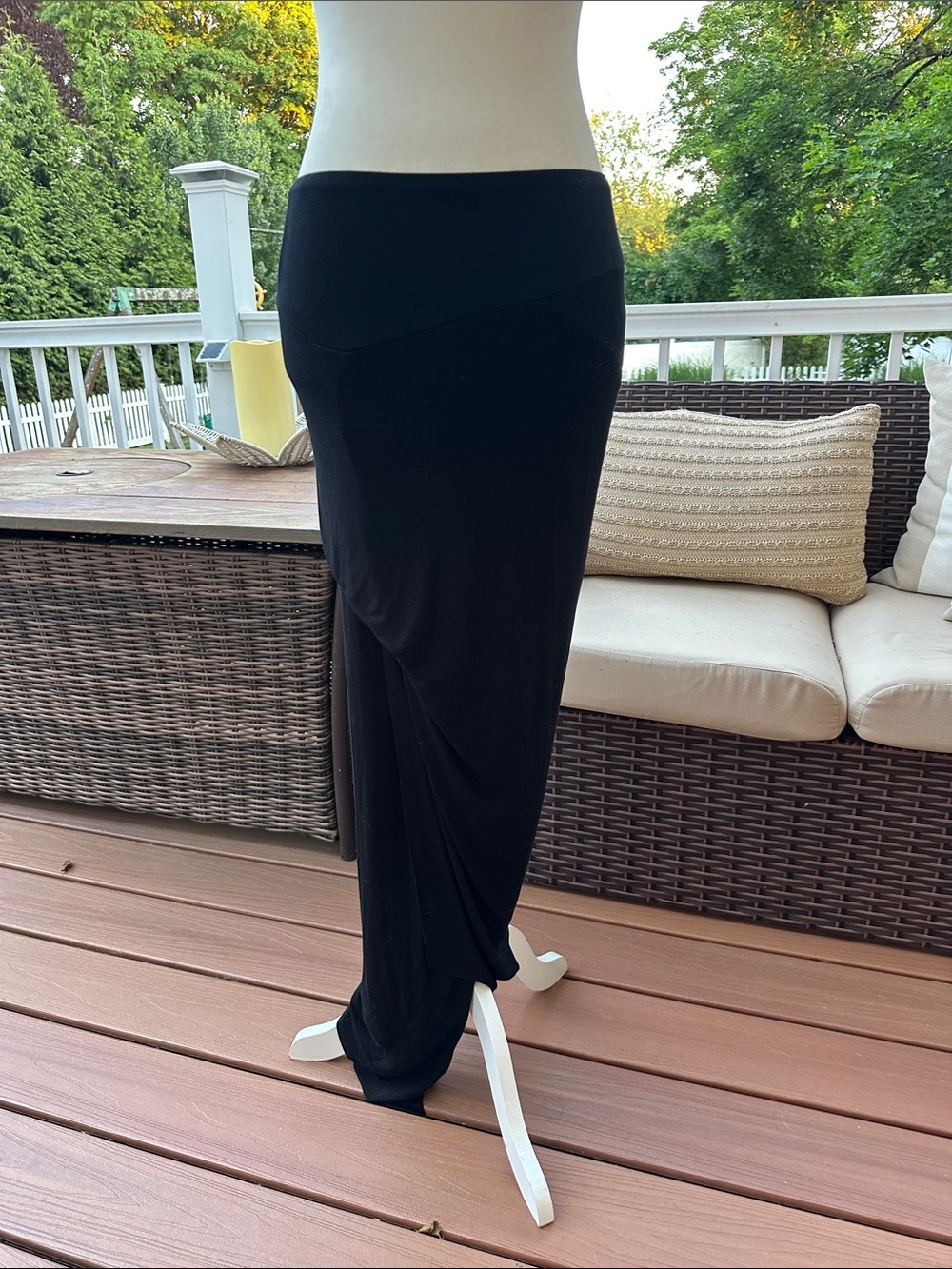 Vintage Young Fabulous & Broke Black Maxi Skirt - Sleek Draped Style